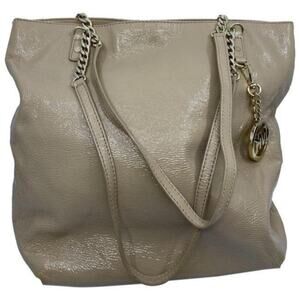 michael kors shopping tan patent leather tote